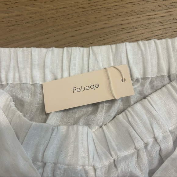 Eberjey White Linen Front Tie Edu Shorts - Picture 9 of 10